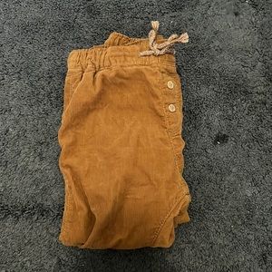 H&M corduroy brown chestnut linen pants size 1/2-2Y